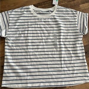 Carter's Navy and White Striped Tee